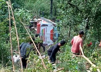 सल्यानमा बस दुर्घटनामा दुई महिलाको घटनास्थलमै मृत्यु, १७ जना घाइते