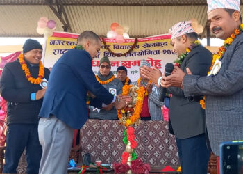 नगरस्तरीय अन्तर विद्यालय खेलकुद तथा राष्ट्रपति रनिङशील्ड प्रतियोगिता उद्घाटन